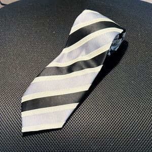 Sophisticated Black and Gray Striped Tie